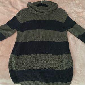 Striped Olive and Black Women's Sweater